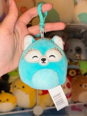 Squishmallows Squishmallow Dabney the Blue Fox 3.5" Stuffed Plush Keychain Clip